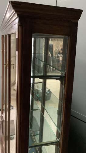 Antique Mahogany Shop 4 Door Glass Display Cabinet