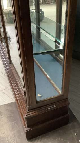 Antique Mahogany Shop 4 Door Glass Display Cabinet