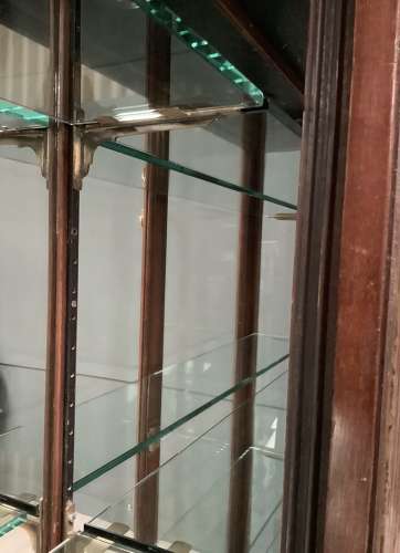 Antique Mahogany Shop 4 Door Glass Display Cabinet
