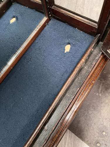 Antique Mahogany Shop 4 Door Glass Display Cabinet