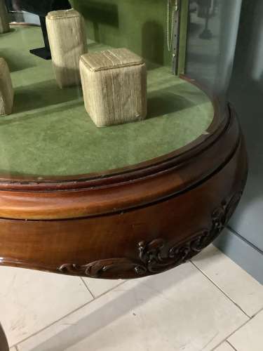Antique Mahogany Bow Ended Shop Display Cabinet98.0