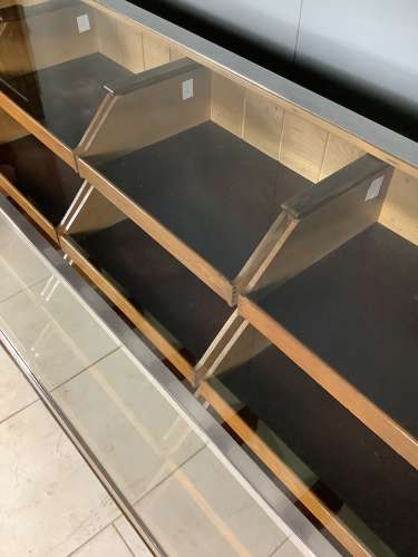 16 Drawer Oak & Chrome Frame Haberdashery Shop Display Counter