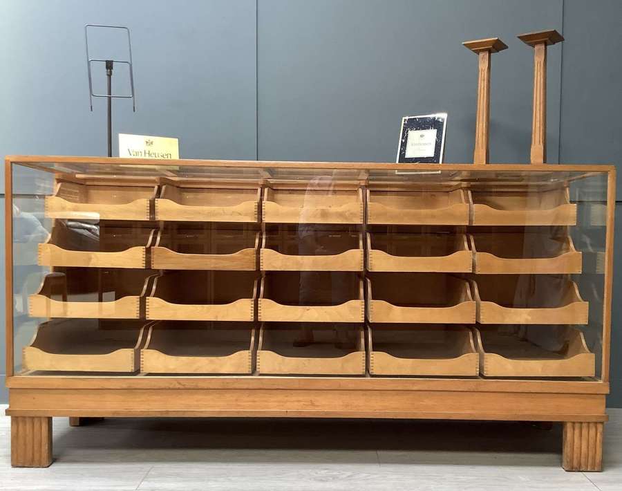 20 Drawer Oak Frame c1950 Haberdashery Display Counter