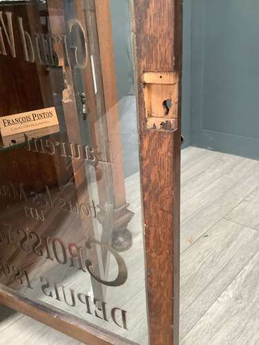 C1930 Vintage Shop Oak 3 Door Glass Display Cabinet