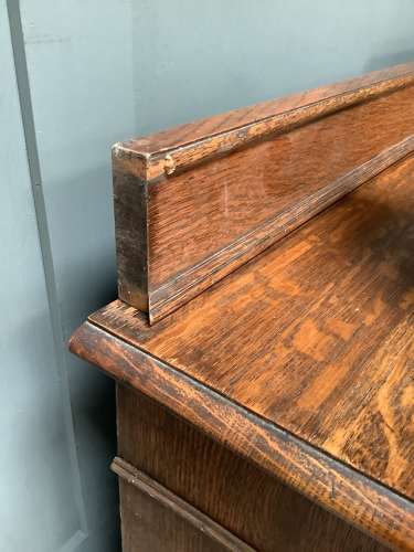C1930 Vintage Shop Oak 3 Door Glass Display Cabinet