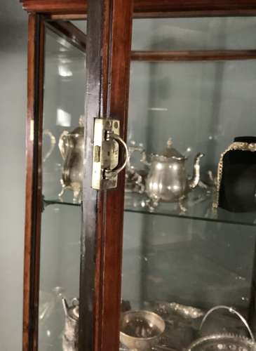 Antique Mahogany Bow Fronted Tall Shop Display Cabinet