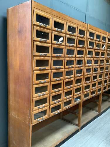 1950s Set of 5 Beech Haberdashery Drawers,
