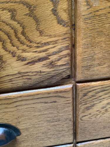 1930s Oak & Mahogany 24 Drawer Haberdashery Display Counter