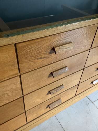 16 Drawer Oak Haberdashery Display Counter 1920s
