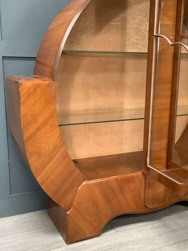 1920s ART DECO Walnut Display Cabinet