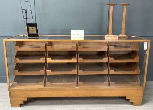 16 Drawer Oak Shop Deco Haberdashery Display Counter