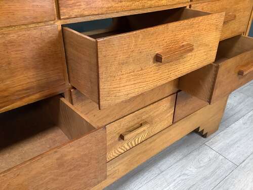 16 Drawer Oak Shop Deco Haberdashery Display Counter