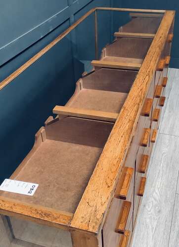 16 Drawer Oak Shop Deco Haberdashery Display Counter