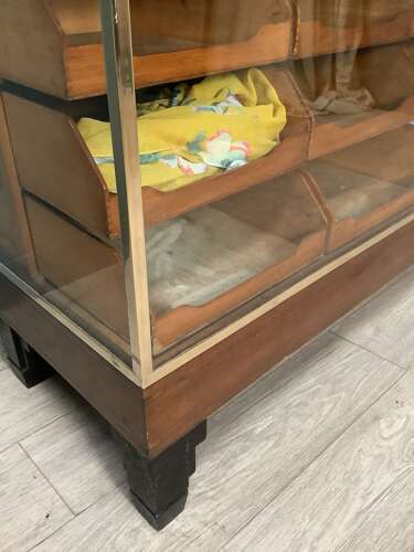 20 Drawer Mahogany & Brass Framed Haberdashery Drawers Counter