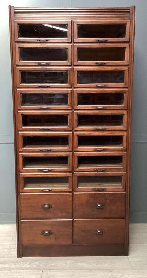 Mahogany Shop Haberdashery Display Cabinet Drawers 1920