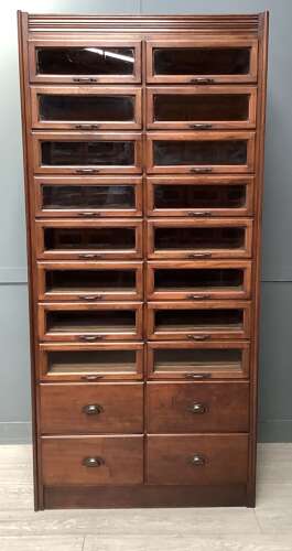 Mahogany Shop Haberdashery Display Cabinet Drawers 1920