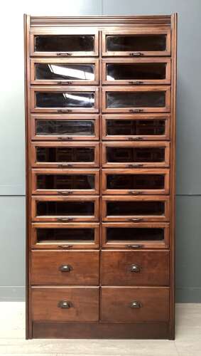 Mahogany Shop Haberdashery Display Cabinet Drawers 1920
