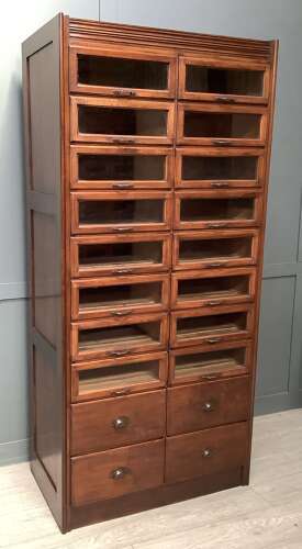 Mahogany Shop Haberdashery Display Cabinet Drawers 1920