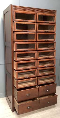 Mahogany Shop Haberdashery Display Cabinet Drawers 1920
