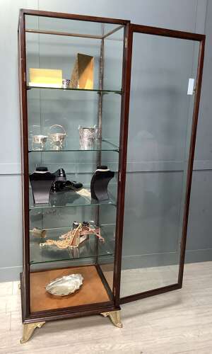 Mahogany Shop Haberdashery Glass Walk Around Display Cabinet