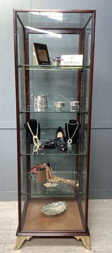 Mahogany Shop Haberdashery Glass Walk Around Display Cabinet
