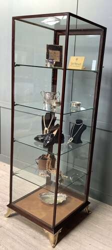 Mahogany Shop Haberdashery Glass Walk Around Display Cabinet