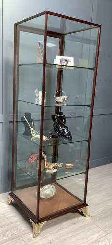 Mahogany Shop Haberdashery Glass Walk Around Display Cabinet