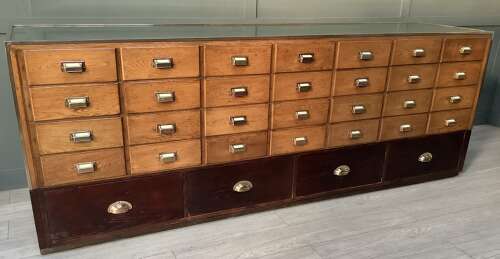 Brass & Oak 32 Drawer Shop Haberdashery Cabinet