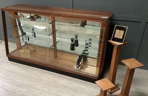 1950s 34 Drawer Shop Haberdashery Display Cabinet Mahogany, Beech & Glass
