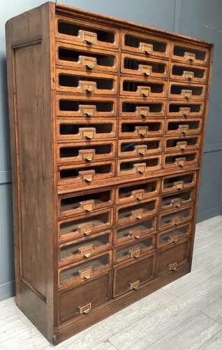 Antique Shop Oak Display Haberdashery Cabinet
