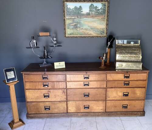 Antique 18 century 12 Drawer Oak Shop Counter
