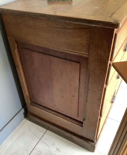 Antique 18 century 12 Drawer Oak Shop Counter