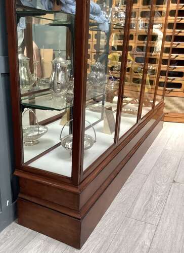 4 Door Mahogany Victorian Shop Display Cabinet