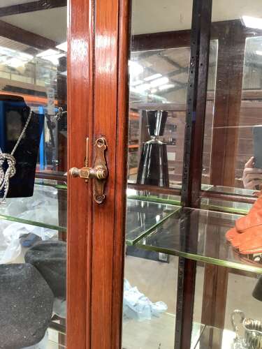 4 Door Mahogany Victorian Shop Display Cabinet