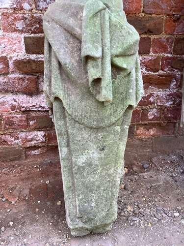 Stunning Pair Of Natural Limestone Male Caryatids Stone Column Supports