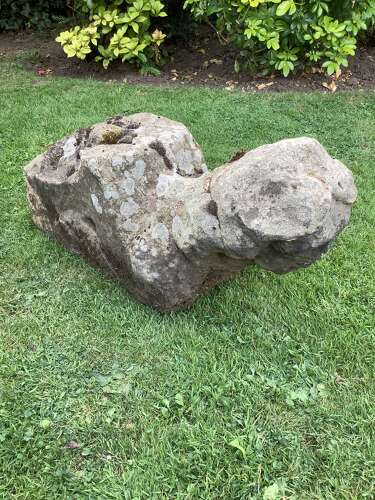 Medieval or Maybe Even Older Natural Carved Stone Head