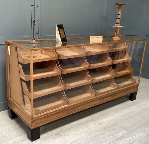 16 Drawer Oak Haberdashery Shop Counter