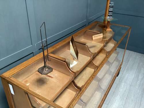 16 Drawer Oak Haberdashery Shop Counter