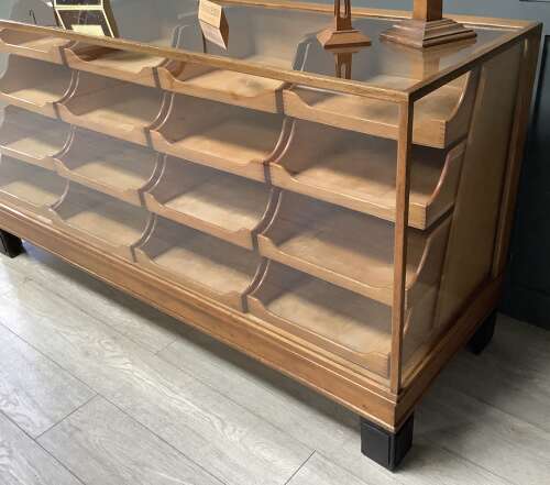 16 Drawer Oak Haberdashery Shop Counter