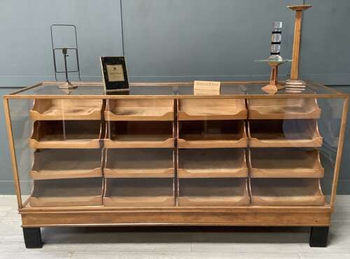 16 Drawer Oak Haberdashery Shop Counter