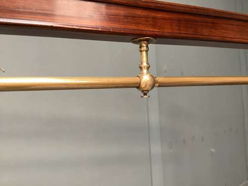 Antique Mahogany & Brass Shop Clothes Hanging Rail