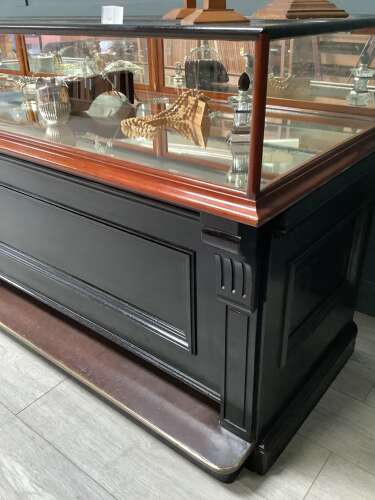 F. Sage & Co London Mahogany Ebonised Jewellery Shop Display Counter  Cabinet