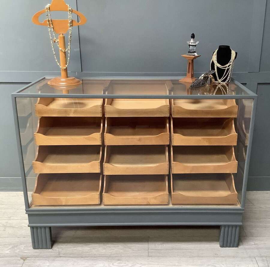 12 Drawer Vintage Haberdashery Display Counter